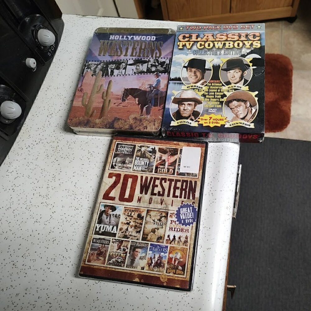 Lot Of 3 New And Sealed Western DVD HollyWood Westerns In Tin TV Cowboys Western